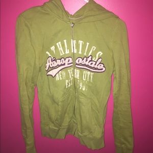 Aeropostale Graphic Green Zip-Up Hoodie